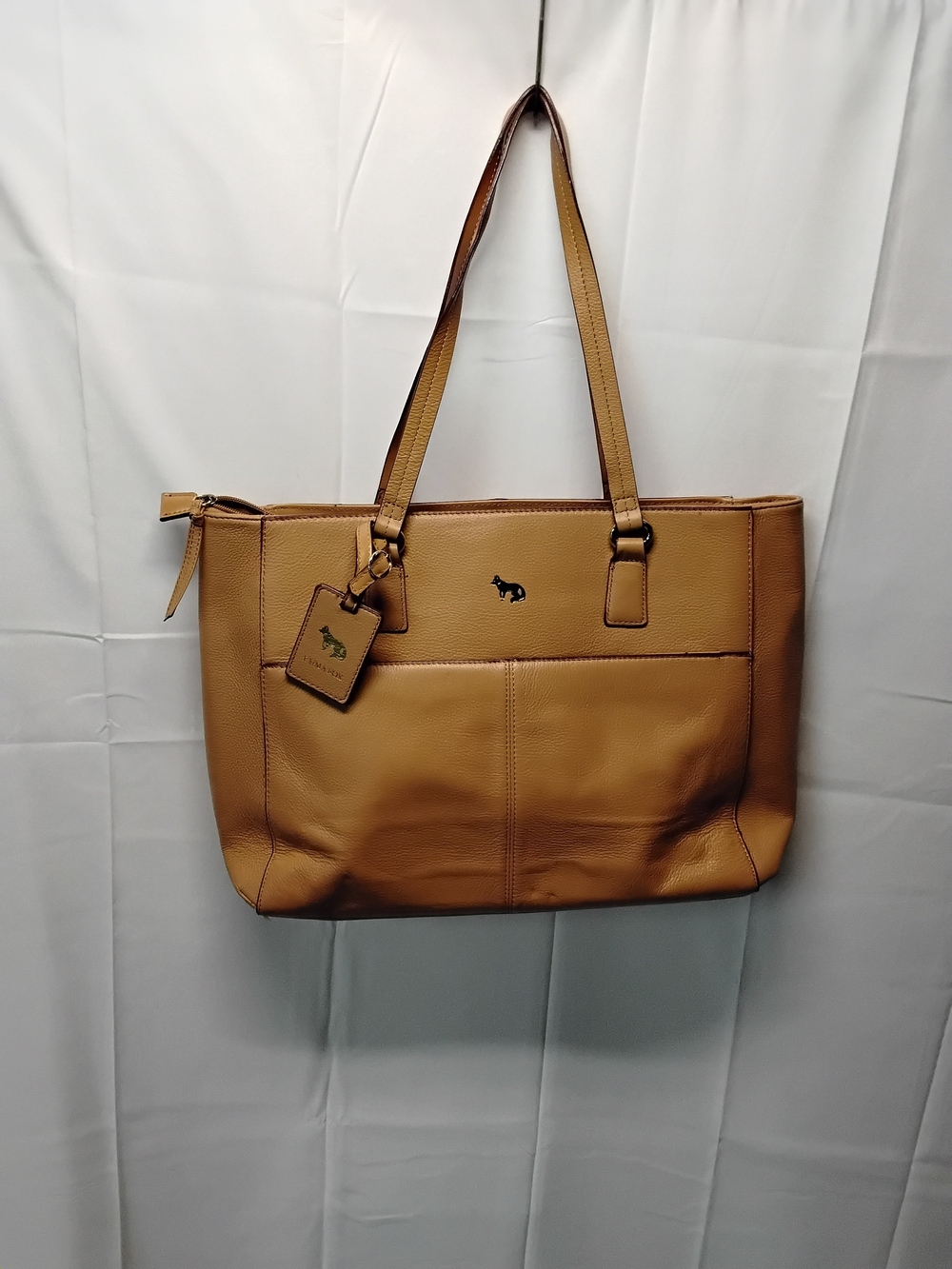 Leather Tote Handbag in Tan - Classic Women's Bag